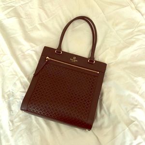 Black leather tote